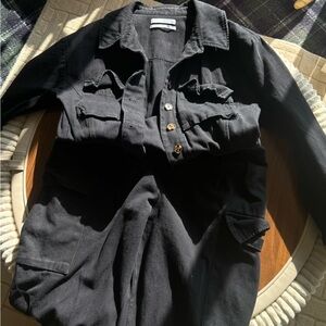 Urban Outfitters Black Button-Up Jumpsuit